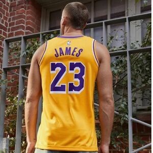 Nike Los Angeles Lakers LeBron James #23 Yellow Swingman Icon Jersey